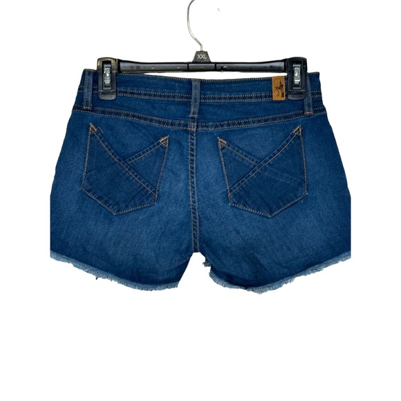 Nightcap Women's Jean Shorts Mid-Rise Cut-Off 5-Pocket Stretch Denim Blue Sz. 26 - Picture 9 of 10